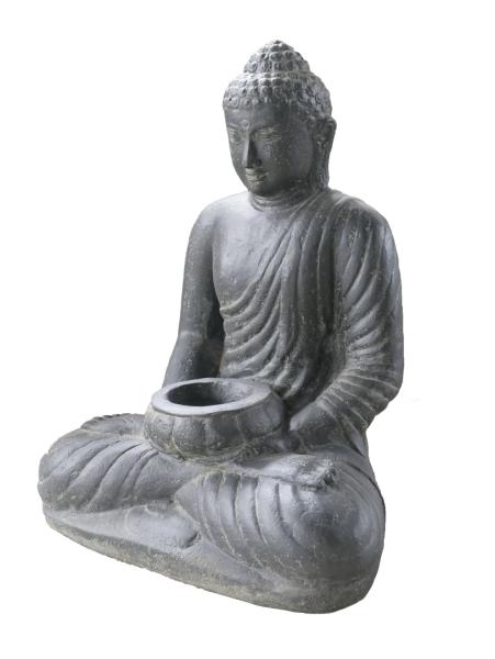 Product image 3 of the product “Seated Buddha Candle, 51cm Height | Cast stone, handcrafted & coloured ”